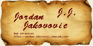 Jordan Jakovović vizit kartica